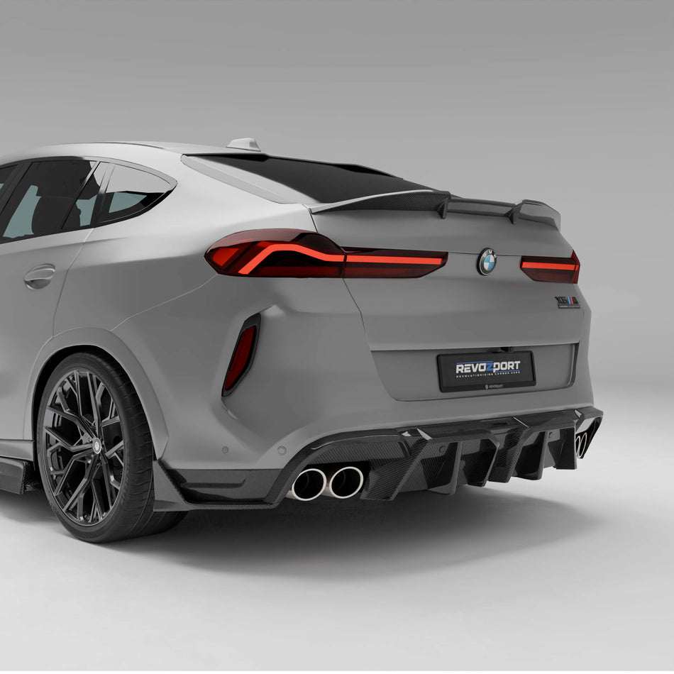 Revozport Diffuser BMW X6M F96 LCI Carbon Fiber Rear Diffuser