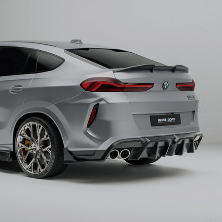 Revozport Diffuser BMW X6M F96 PRE LCI Carbon Fiber Rear Diffuser
