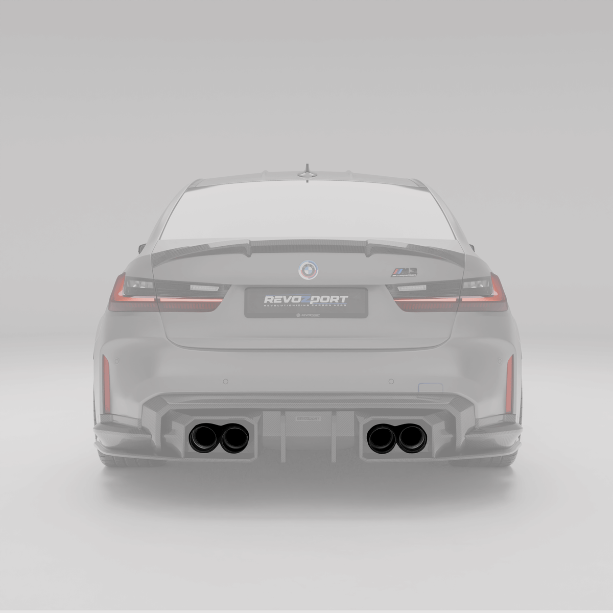 Revozport Exhaust Tips BMW M2 G87 / M3 G80 G81 / M4 G82 Stainless Steel Tailpipe-Black