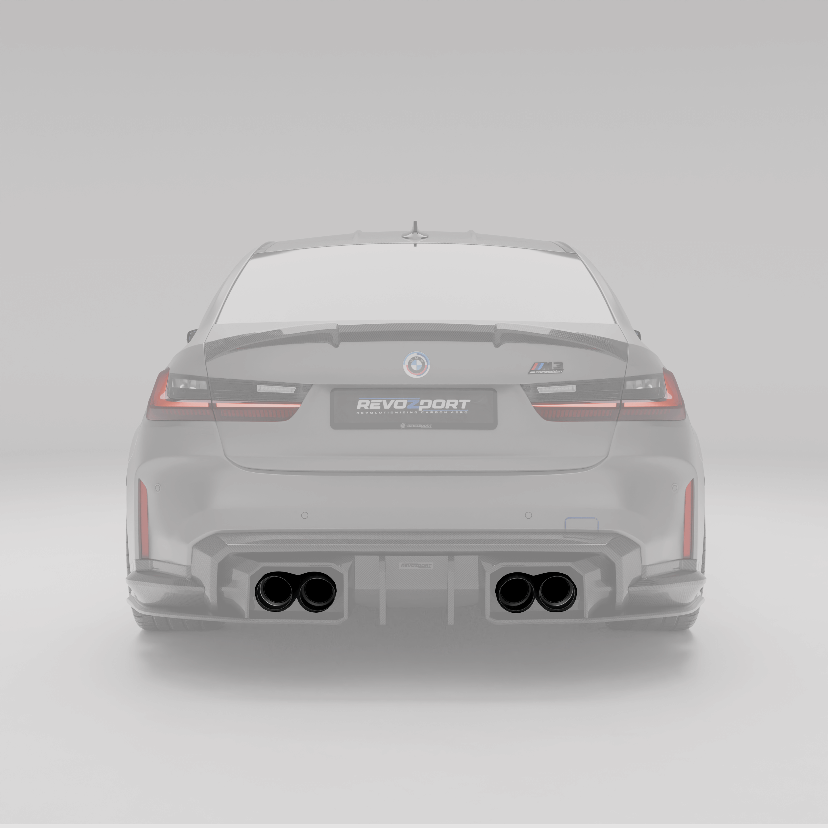 Revozport Exhaust Tips BMW M2 G87 / M3 G80 G81 / M4 G82 Stainless Steel Tailpipe-Black