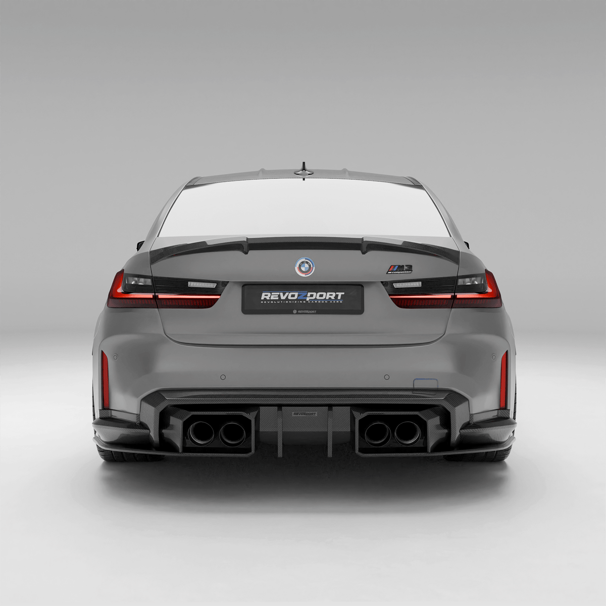 Revozport Exhaust Tips BMW M2 G87 / M3 G80 G81 / M4 G82 Stainless Steel Tailpipe-Black