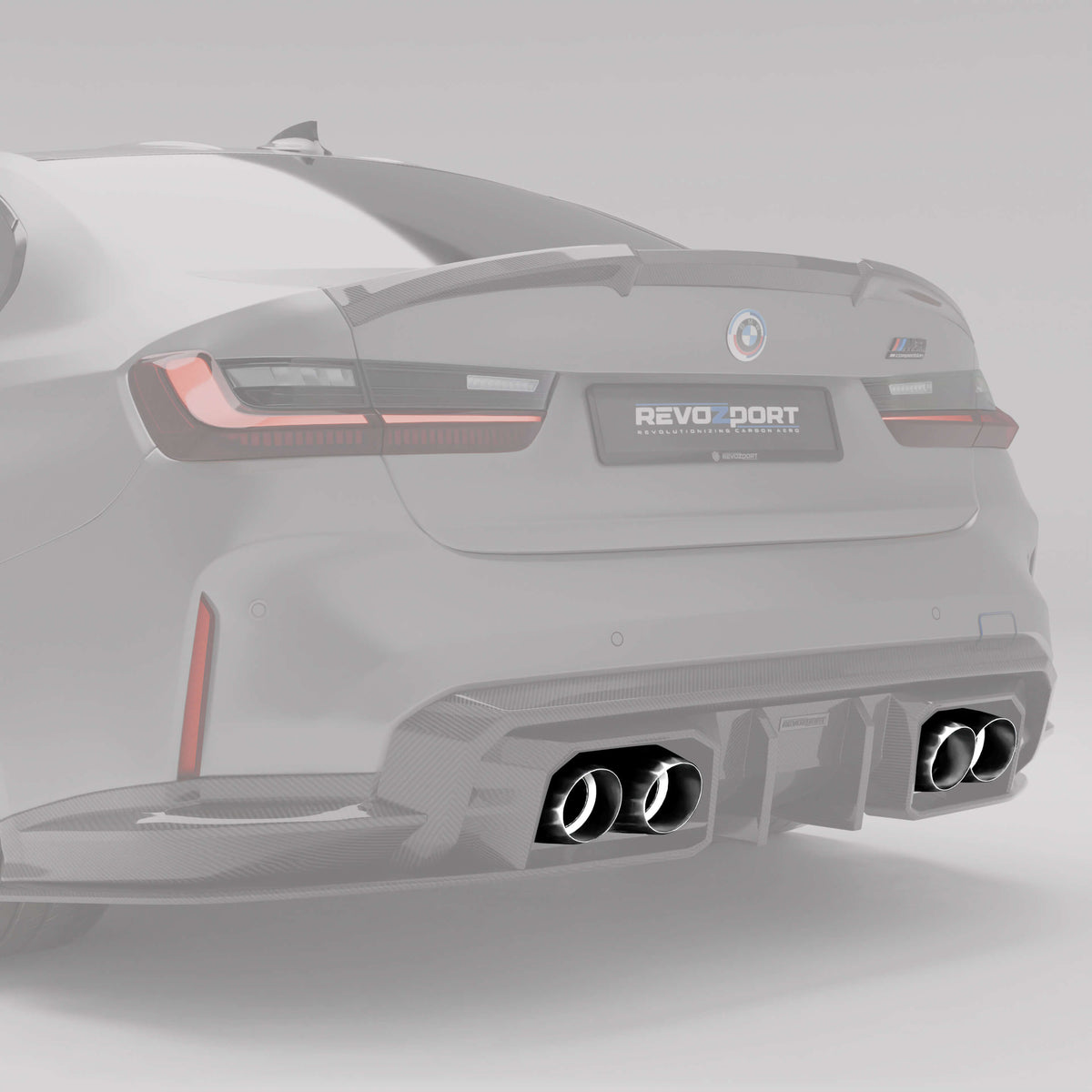 Revozport Exhaust Tips BMW M2 G87 / M3 G80 G81 / M4 G82 Stainless Steel Tailpipe-Silver