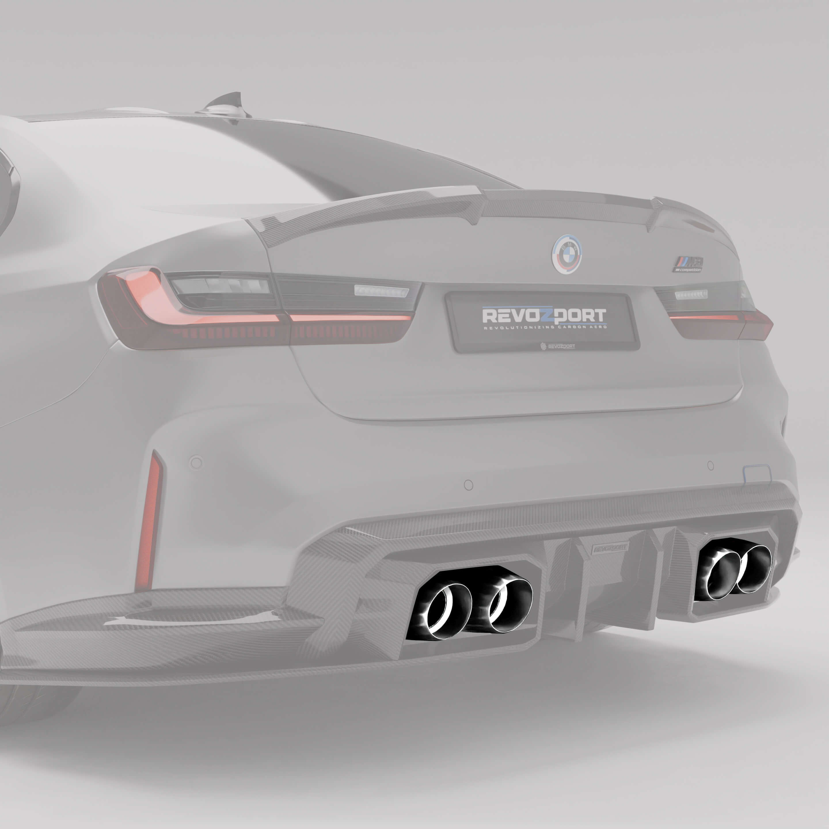 Revozport Exhaust Tips BMW M2 G87 / M3 G80 G81 / M4 G82 Stainless Steel Tailpipe-Silver