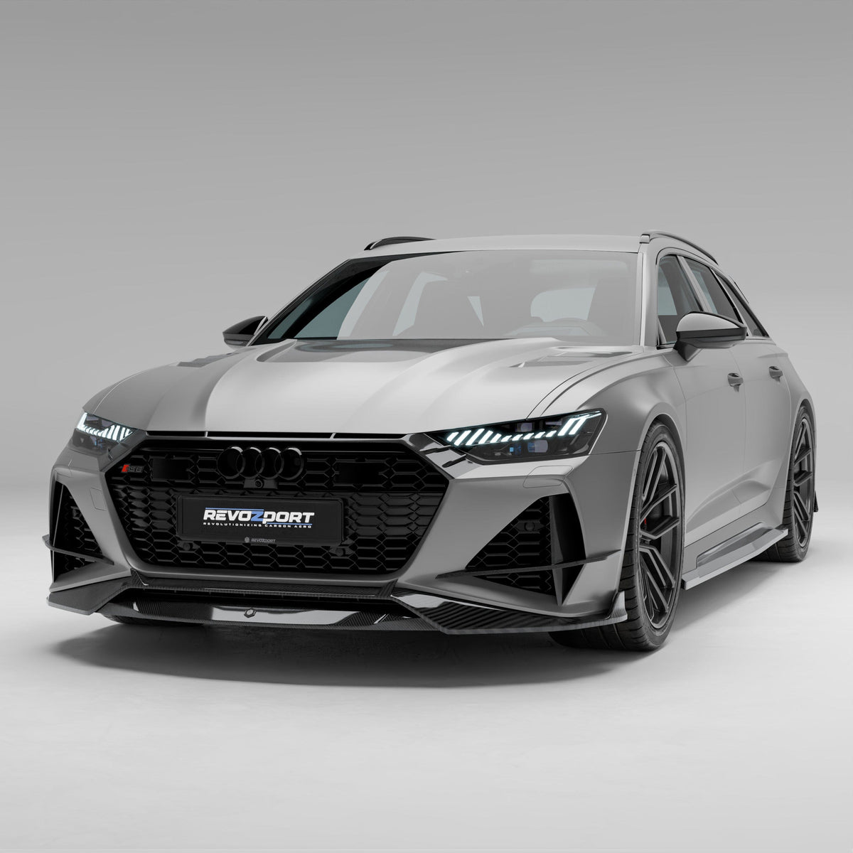 Revozport Front Lip Audi RS6 C8 Carbon Fiber Front Lip