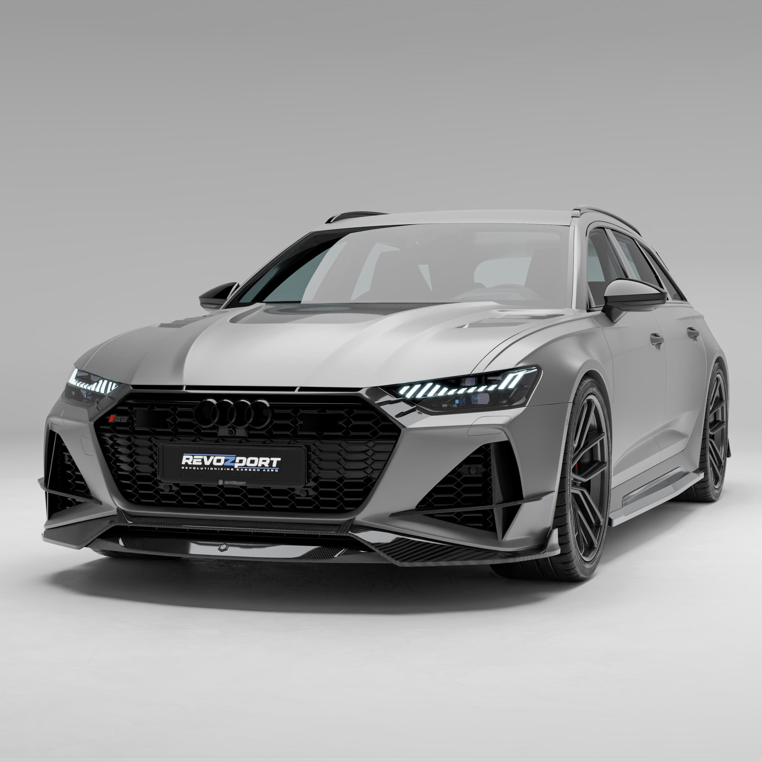 Revozport Front Lip Audi RS6 C8 Carbon Fiber Front Lip