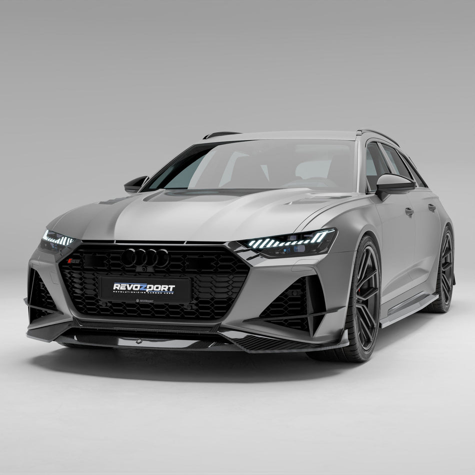 Revozport Front Lip Audi RS6 C8 Carbon Fiber Front Lip