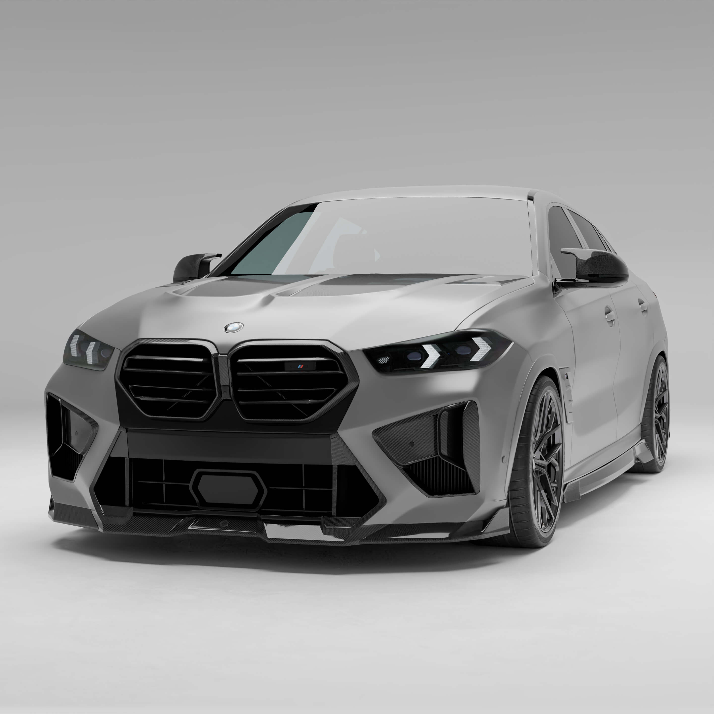 Revozport Front Lip BMW X6M F96 LCI Carbon Fiber Front Lip