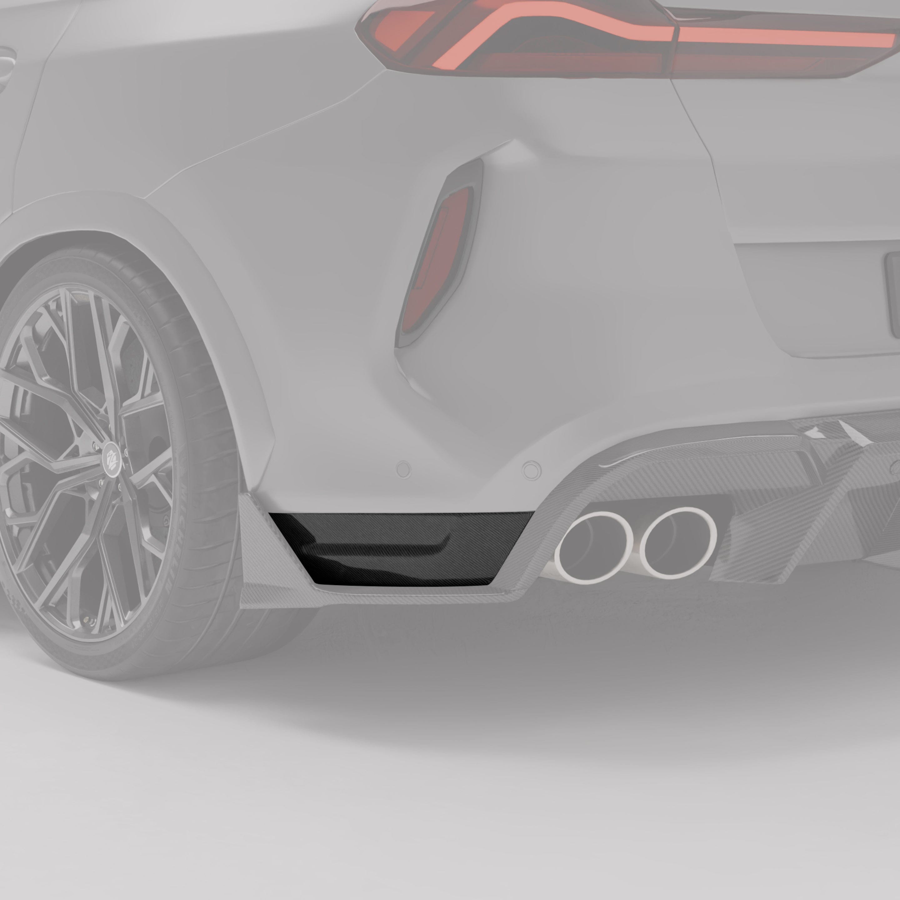 Revozport Front Lip BMW X6M F96 LCI Carbon Fiber Rear Bumper Splitter