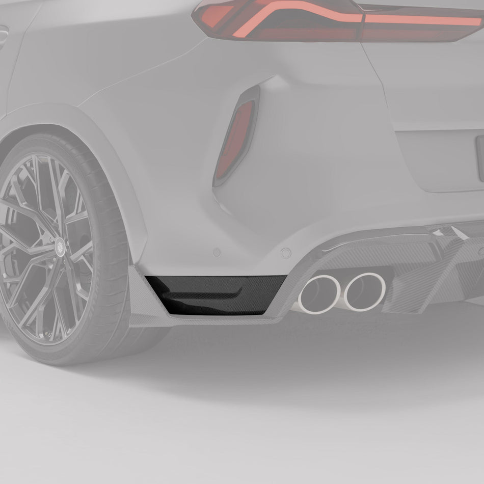 Revozport Front Lip BMW X6M F96 LCI Carbon Fiber Rear Bumper Splitter