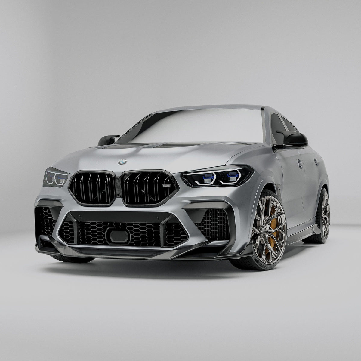 Revozport Front Lip BMW X6M F96 PRE LCI Carbon Fiber Front Lip