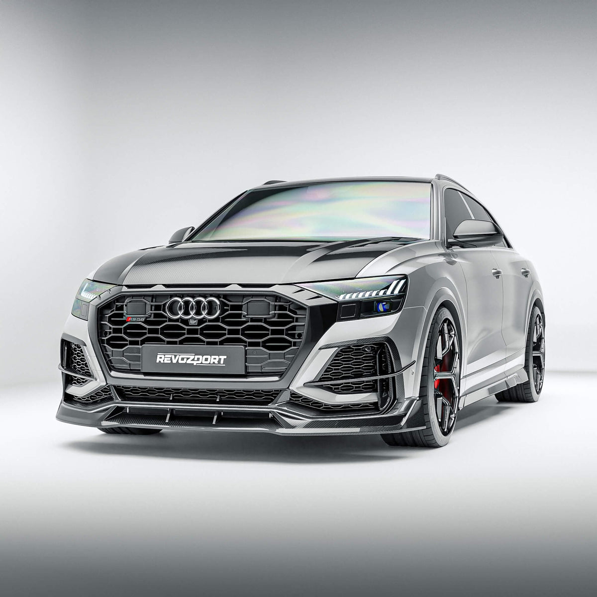 Revozport Front Lips / Splitters Audi RSQ8 Pre-LCI Carbon Fiber Front Lip