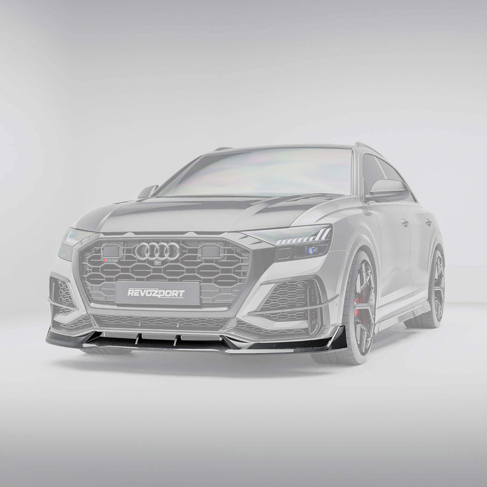 Revozport Front Lips / Splitters Audi RSQ8 Pre-LCI Carbon Fiber Front Lip