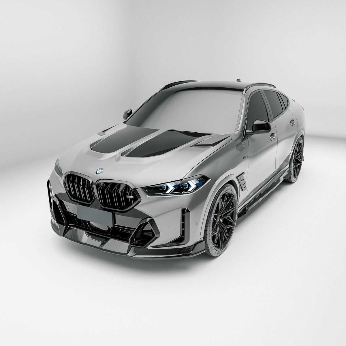 Revozport Front Lips / Splitters BMW X6 G06 LCI Carbon Fiber Front Lip