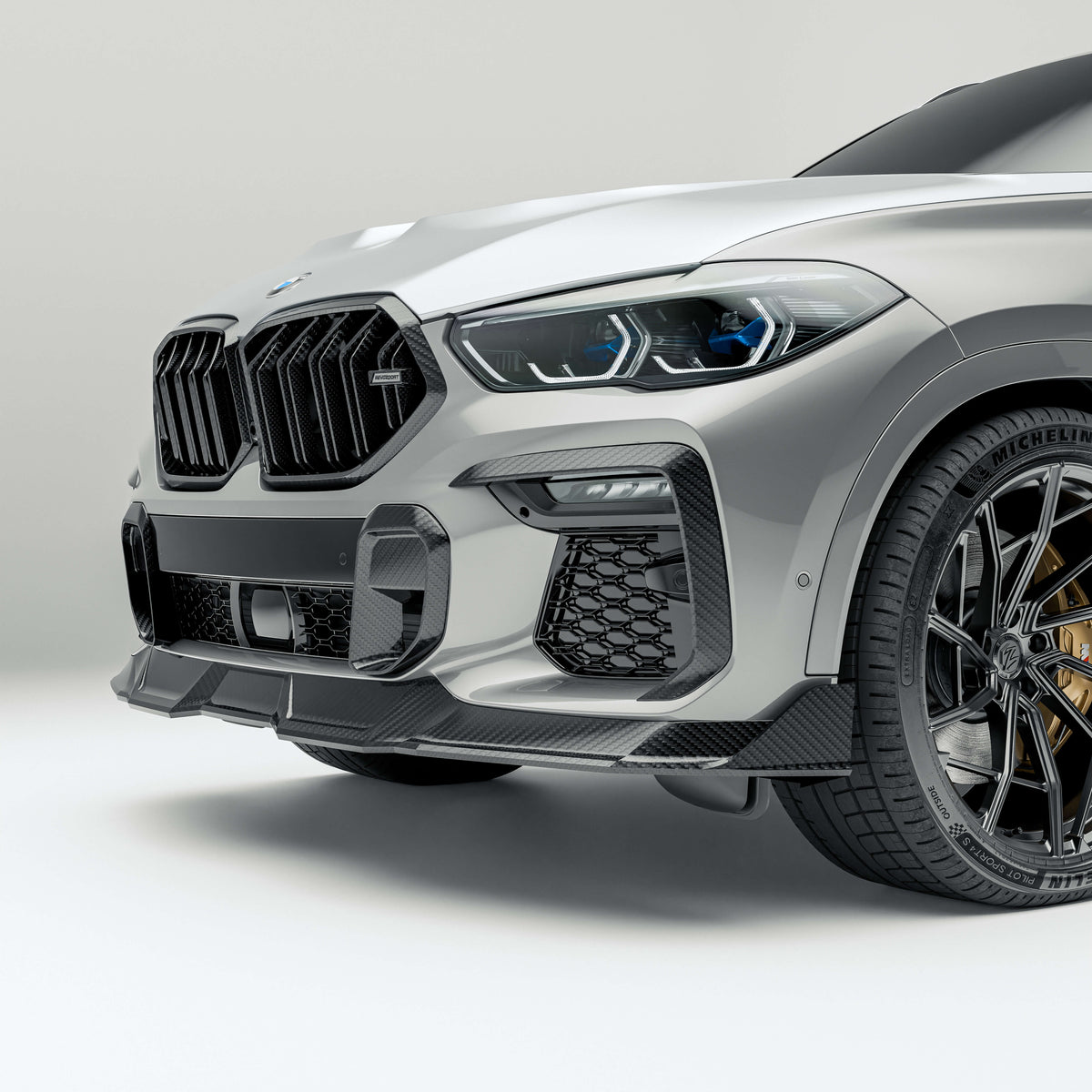 Revozport Front Lips / Splitters BMW X6 G06 Pre-LCI Carbon Fiber Front Lip