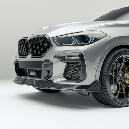 Revozport Front Lips / Splitters BMW X6 G06 Pre-LCI Carbon Fiber Front Lip