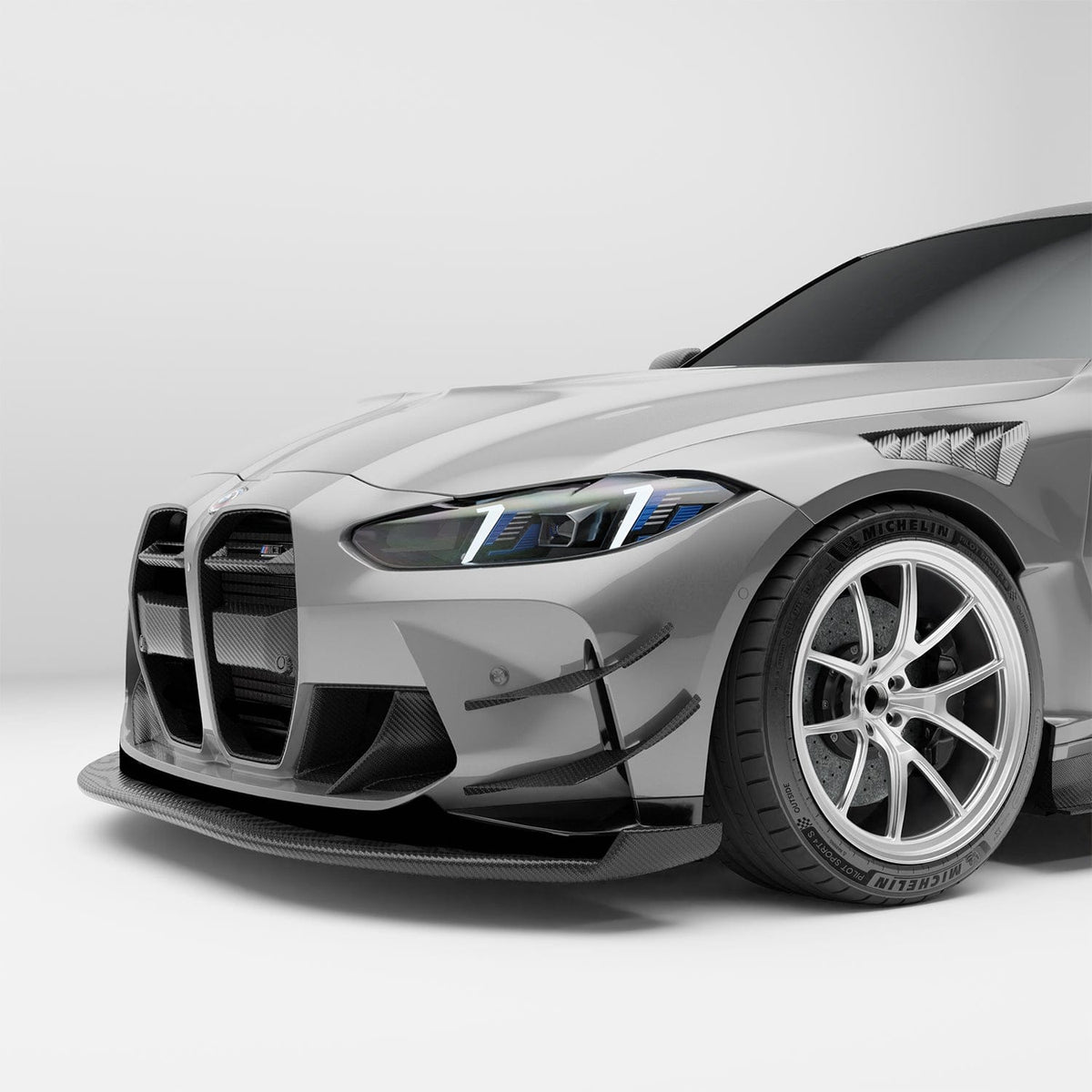 Revozport Misc. Exterior BMW M3 G80 Carbon Fiber Aero Front Bumper Canards