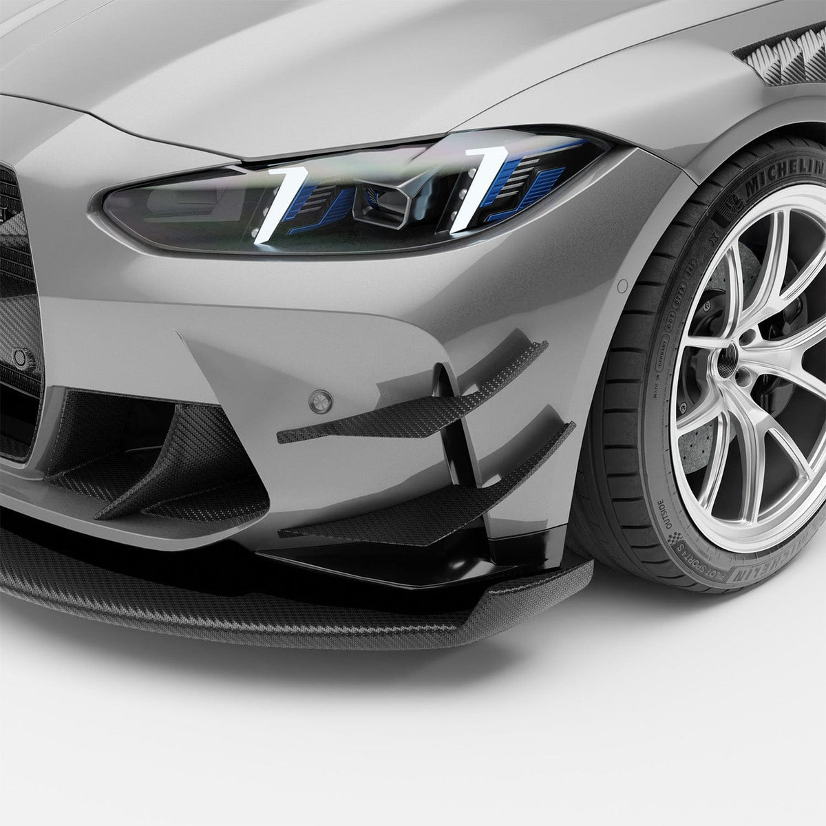 Revozport Misc. Exterior BMW M3 G80 Carbon Fiber Aero Front Bumper Canards
