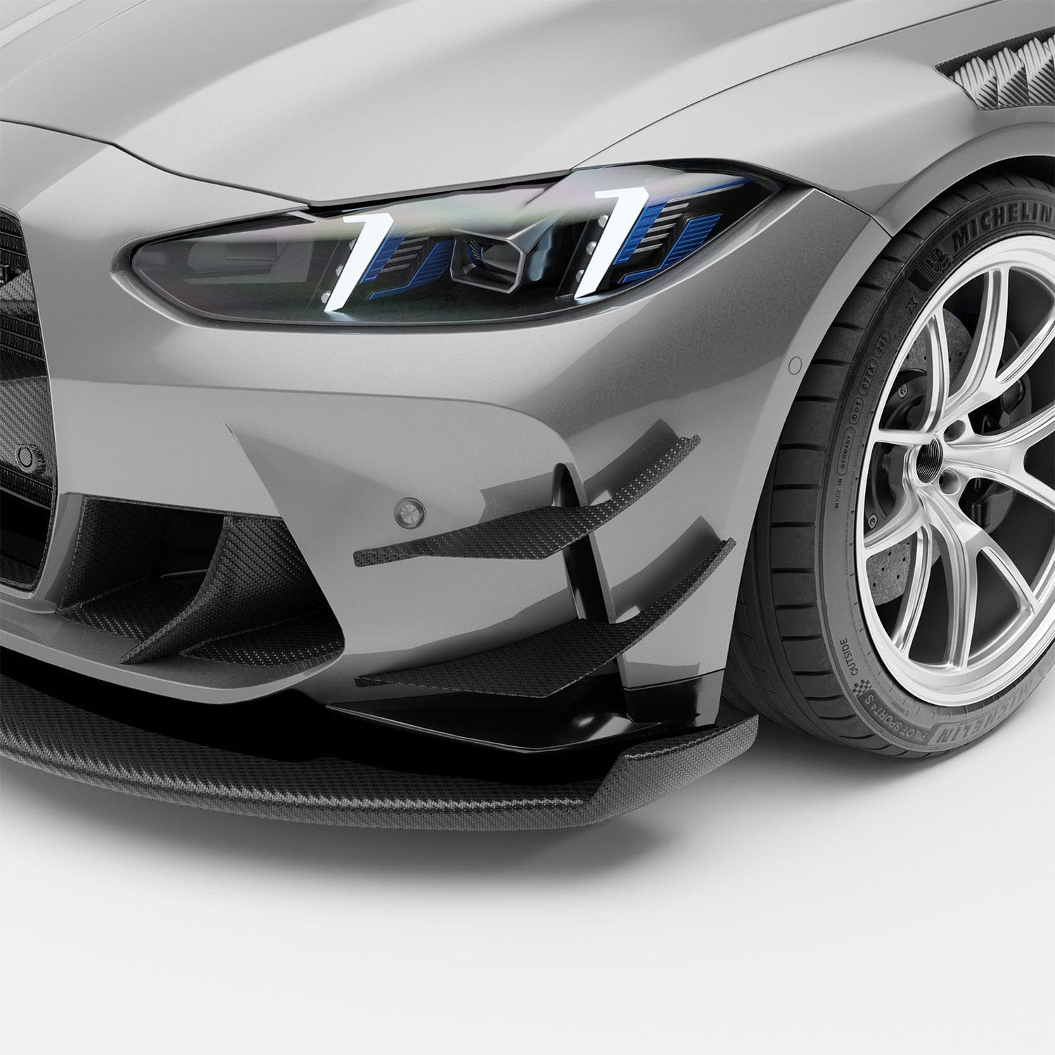 Revozport Misc. Exterior BMW M3 G80 Carbon Fiber Aero Front Bumper Canards