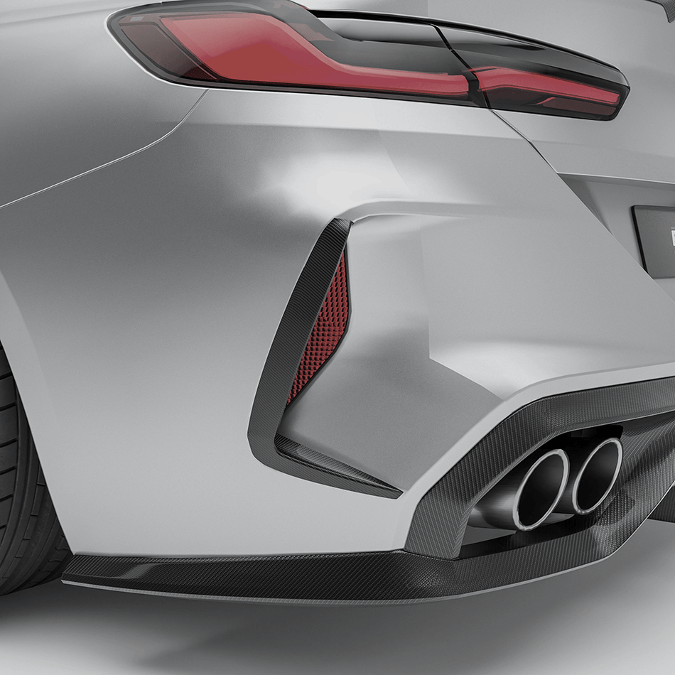 Revozport Misc. Exterior BMW M8 F91 F92 F93 Carbon Fiber Rear Bumper Canards