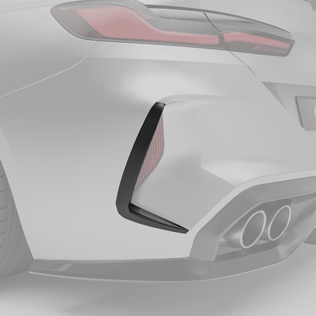 Revozport Misc. Exterior BMW M8 F91 F92 F93 Carbon Fiber Rear Bumper Canards