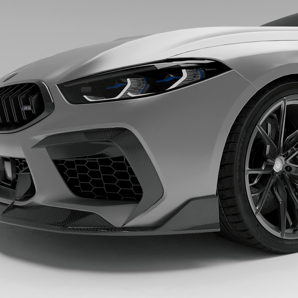 Revozport Misc. Exterior BMW M8 F93 Carbon Fiber Front Bumper Canards