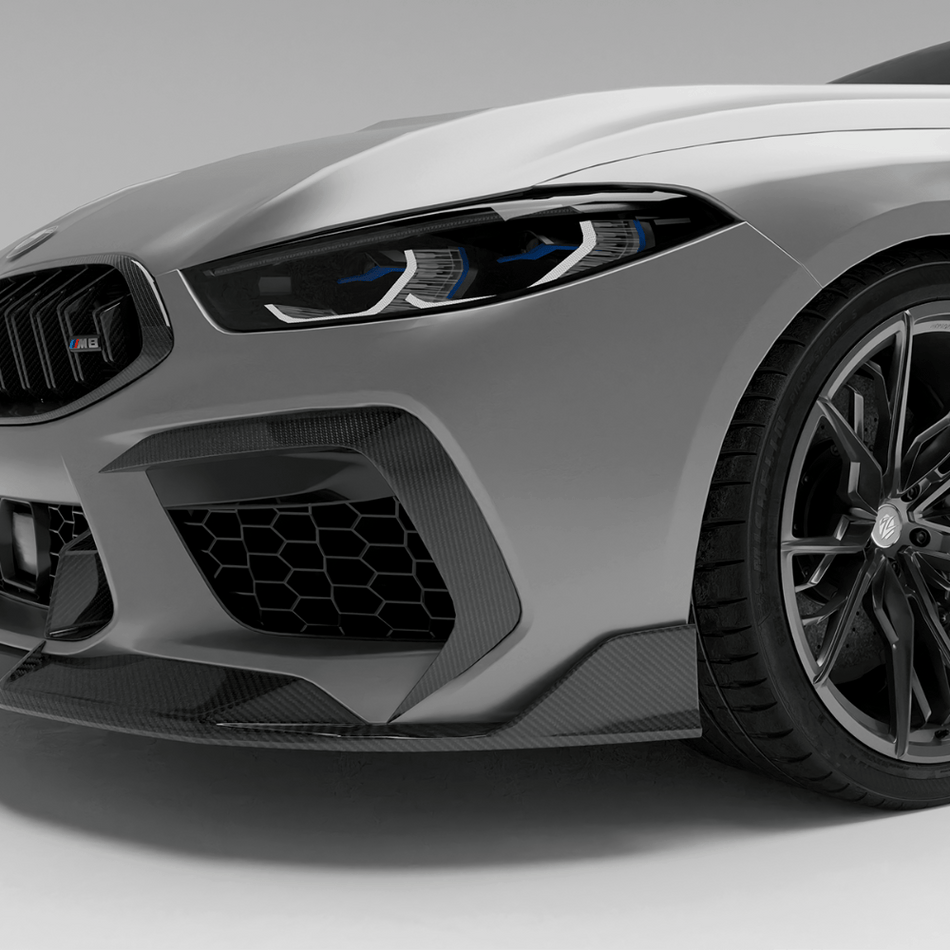 Revozport Misc. Exterior BMW M8 F93 Carbon Fiber Front Bumper Canards