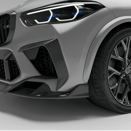 Revozport Misc. Exterior BMW X5M F95 PRE LCI Carbon Fiber Front Bumper Canards