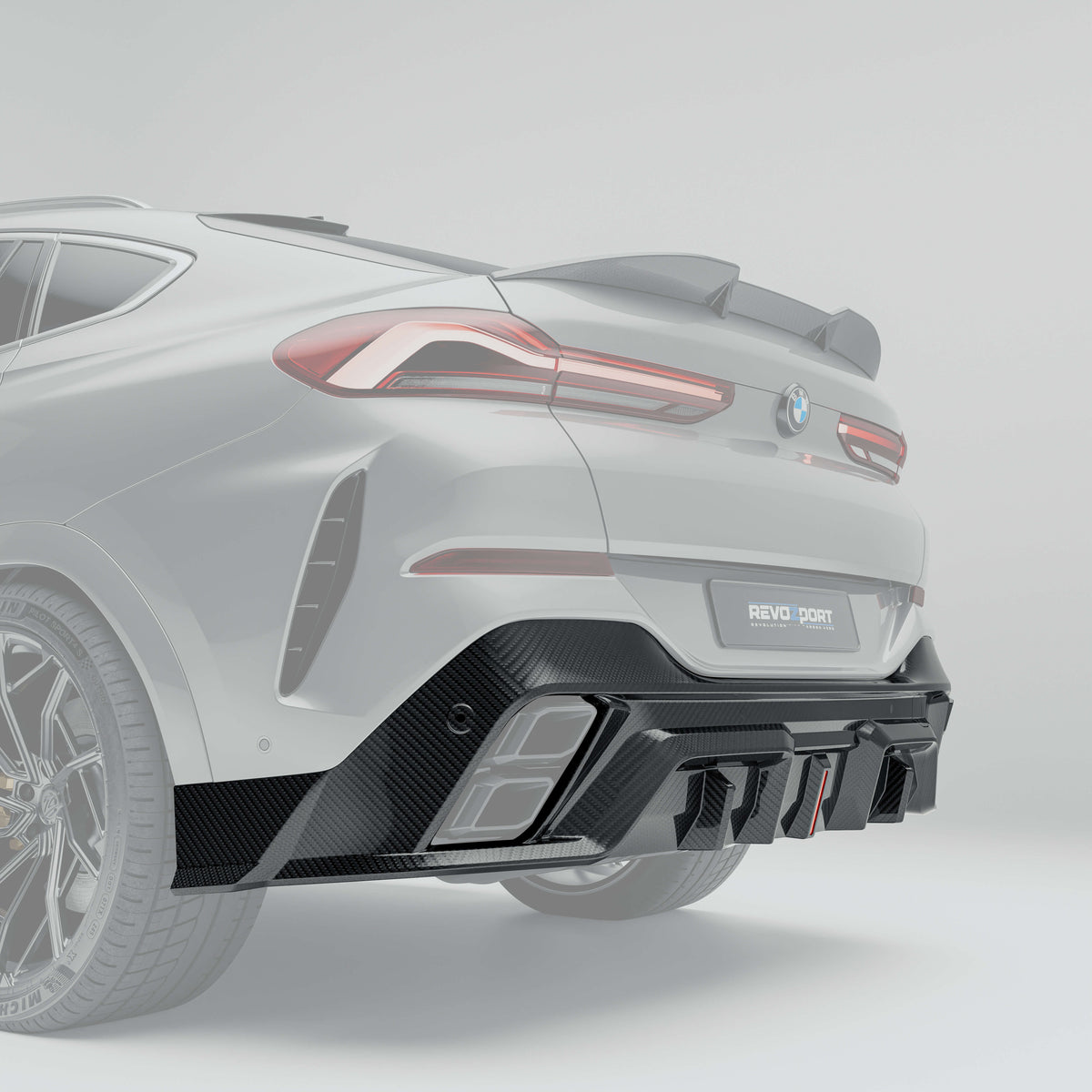 Revozport Rear Diffuser BMW X6 G06 Pre-LCI Carbon Fiber Rear Diffuser
