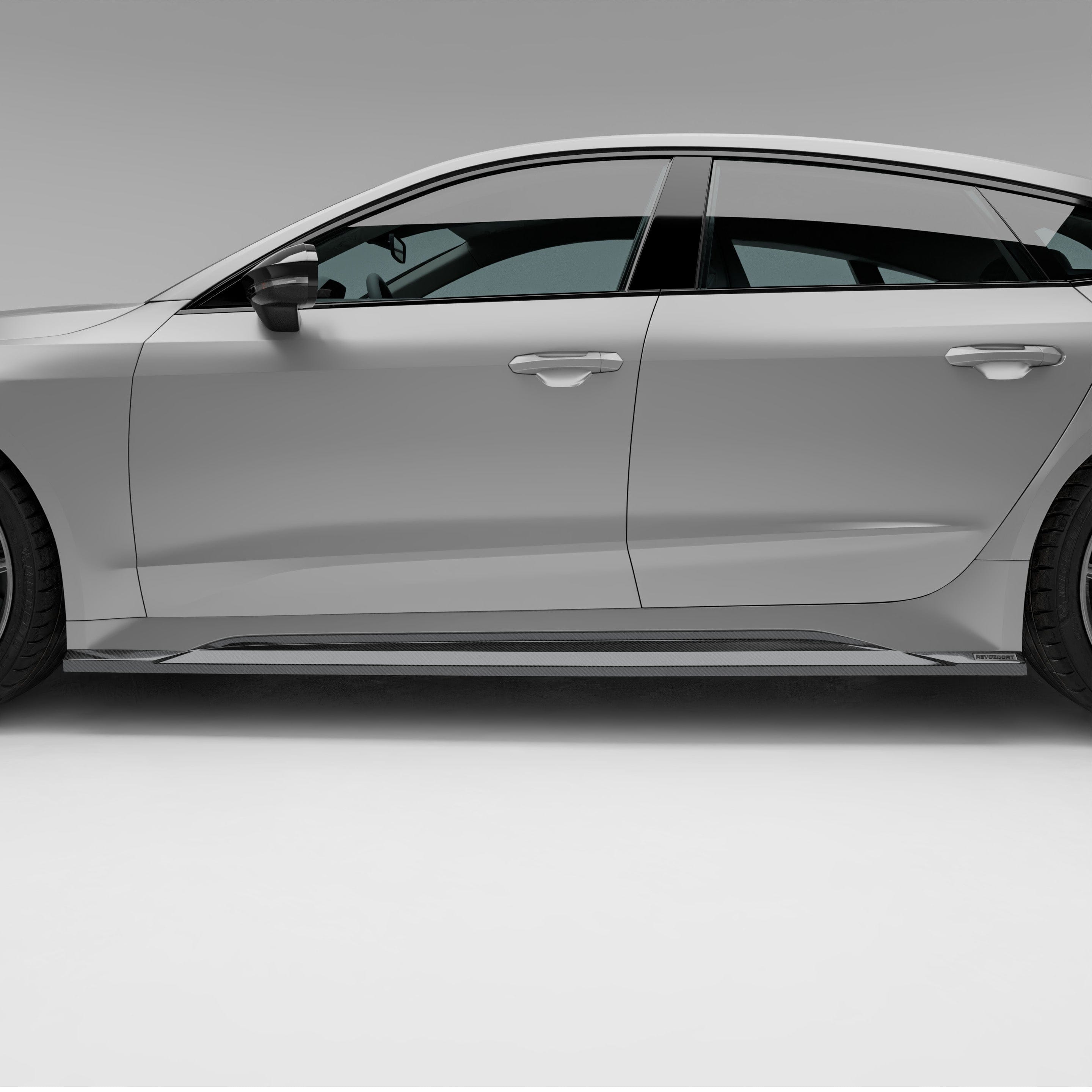 Revozport Side Skirts Audi RS7 C8 Carbon Fiber Side Skirts