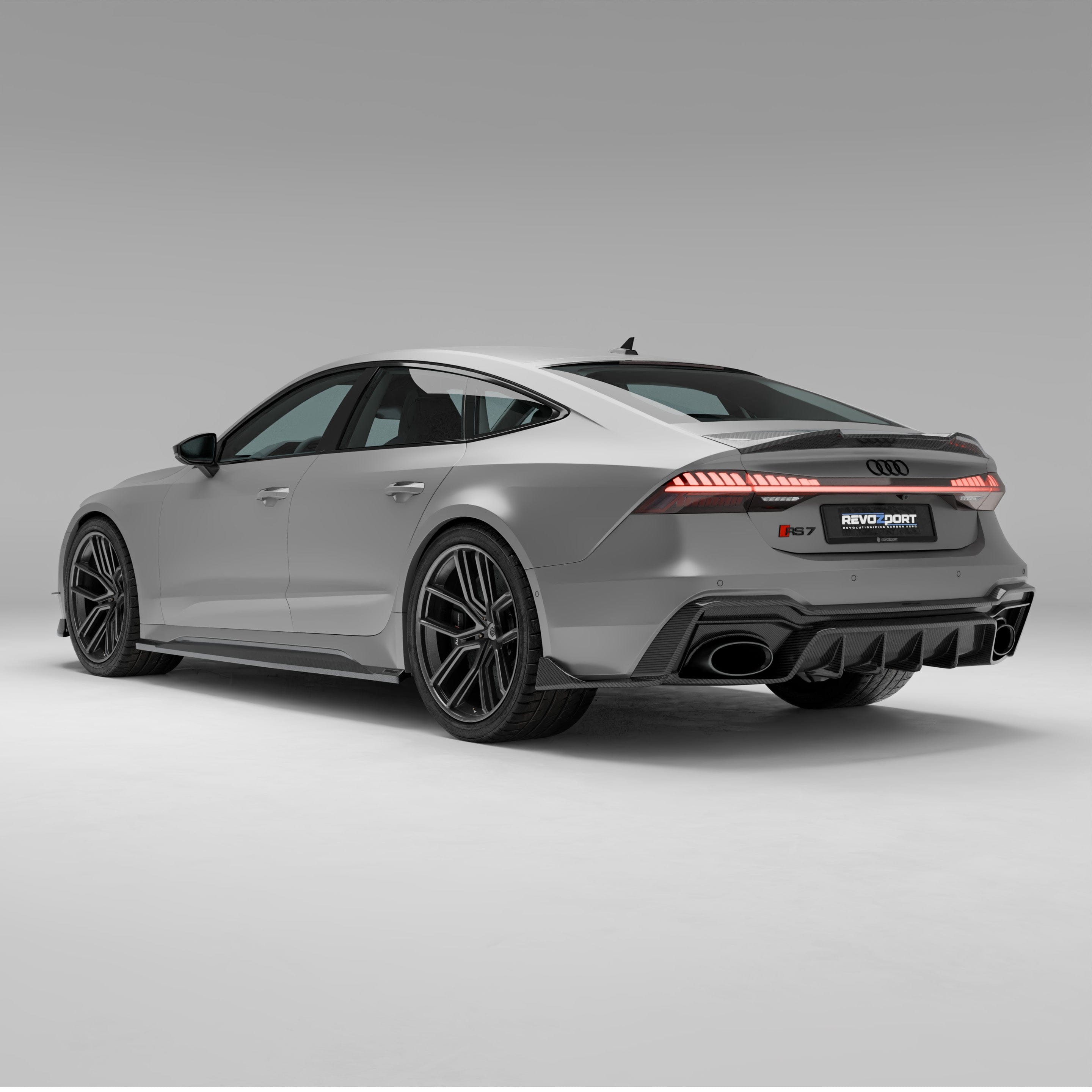 Revozport Side Skirts Audi RS7 C8 Carbon Fiber Side Skirts
