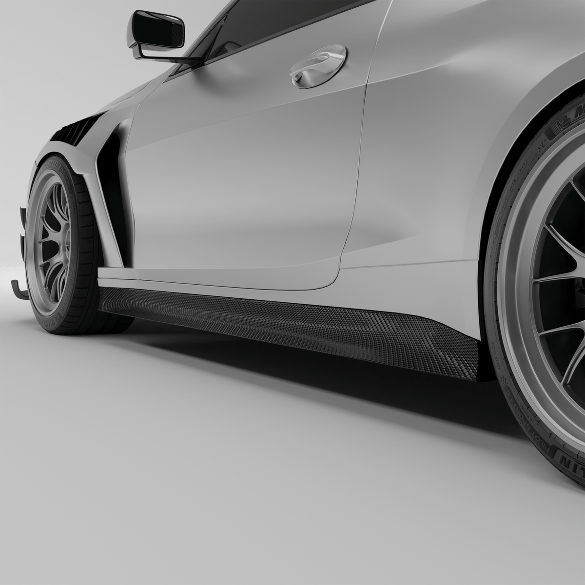 Revozport Side Skirts BMW M4 G82 Carbon Fiber Race Side Skirts