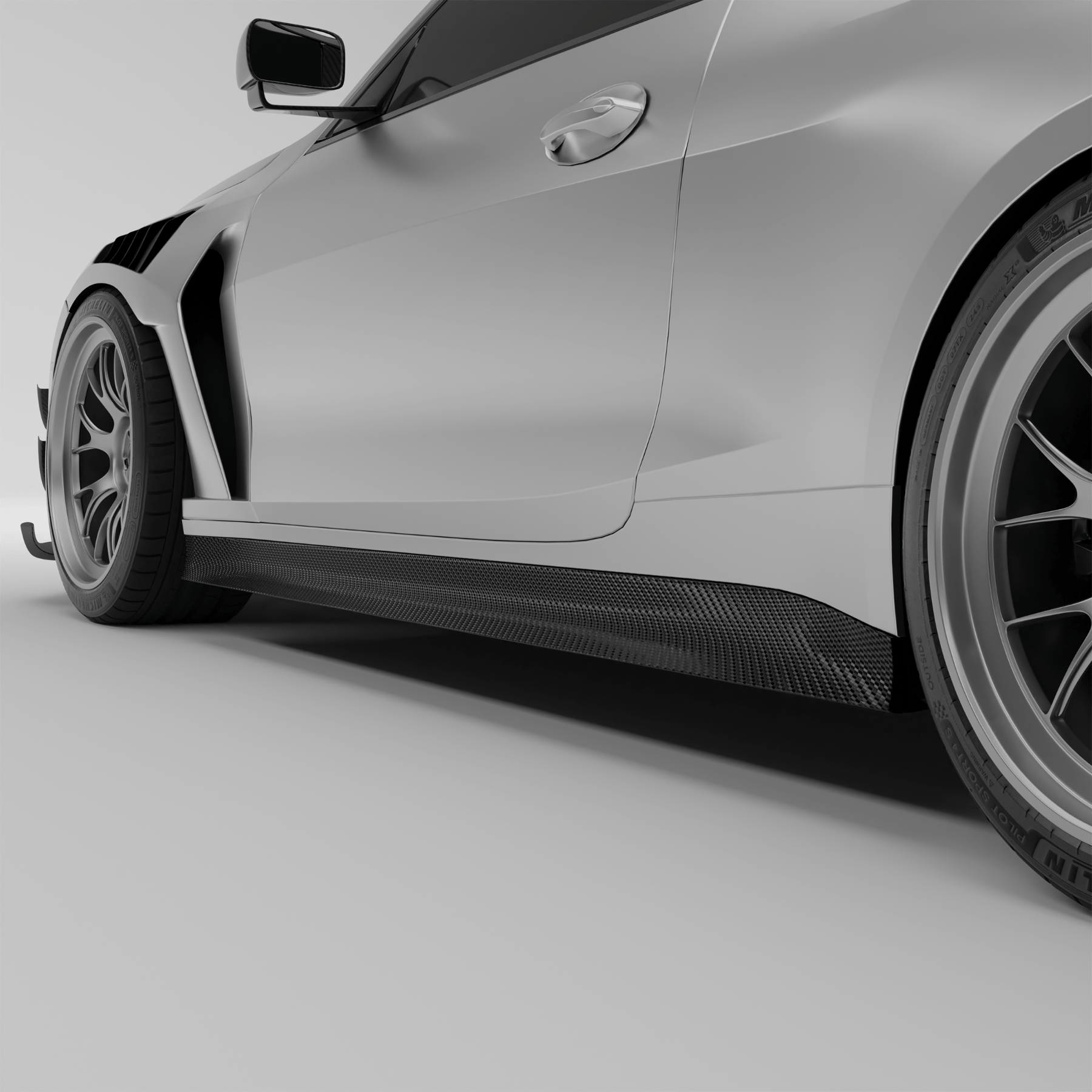 Revozport Side Skirts BMW M4 G82 Carbon Fiber Race Side Skirts