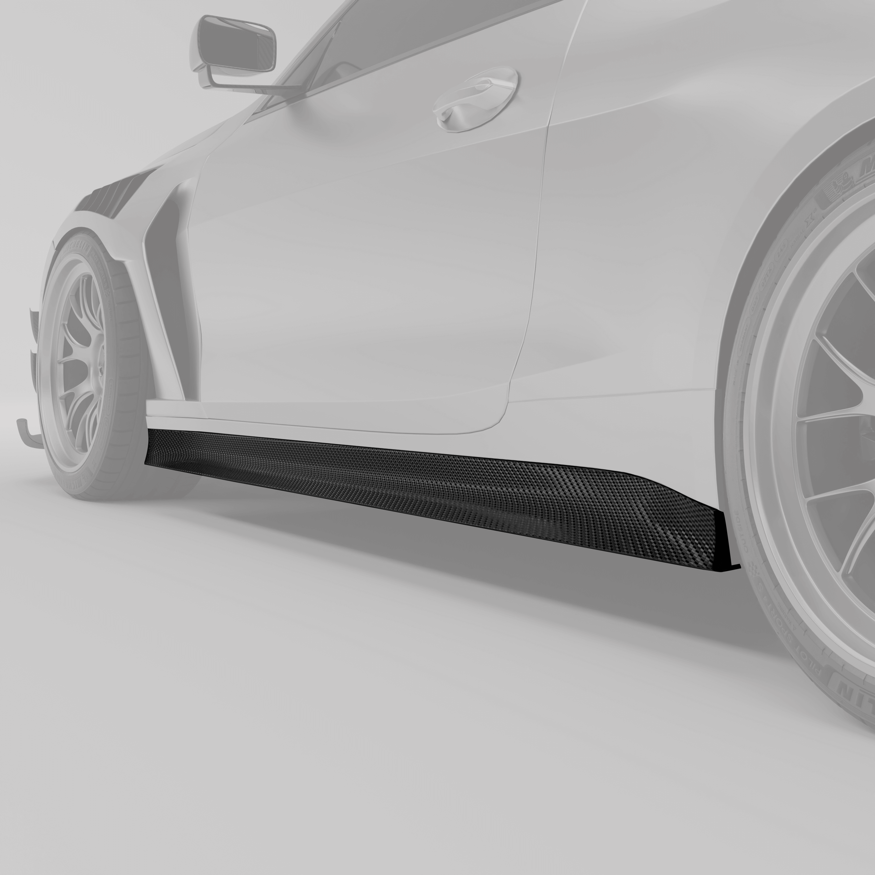Revozport Side Skirts BMW M4 G82 Carbon Fiber Race Side Skirts