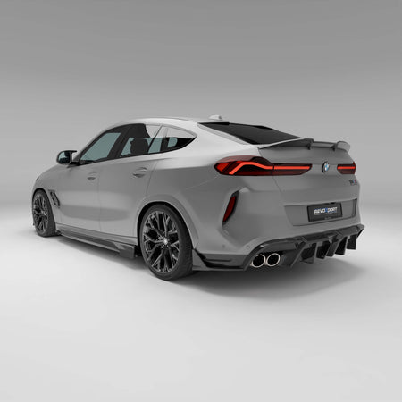 Revozport Side Skirts BMW X6M F96 LCI Carbon Fiber Side Skirts