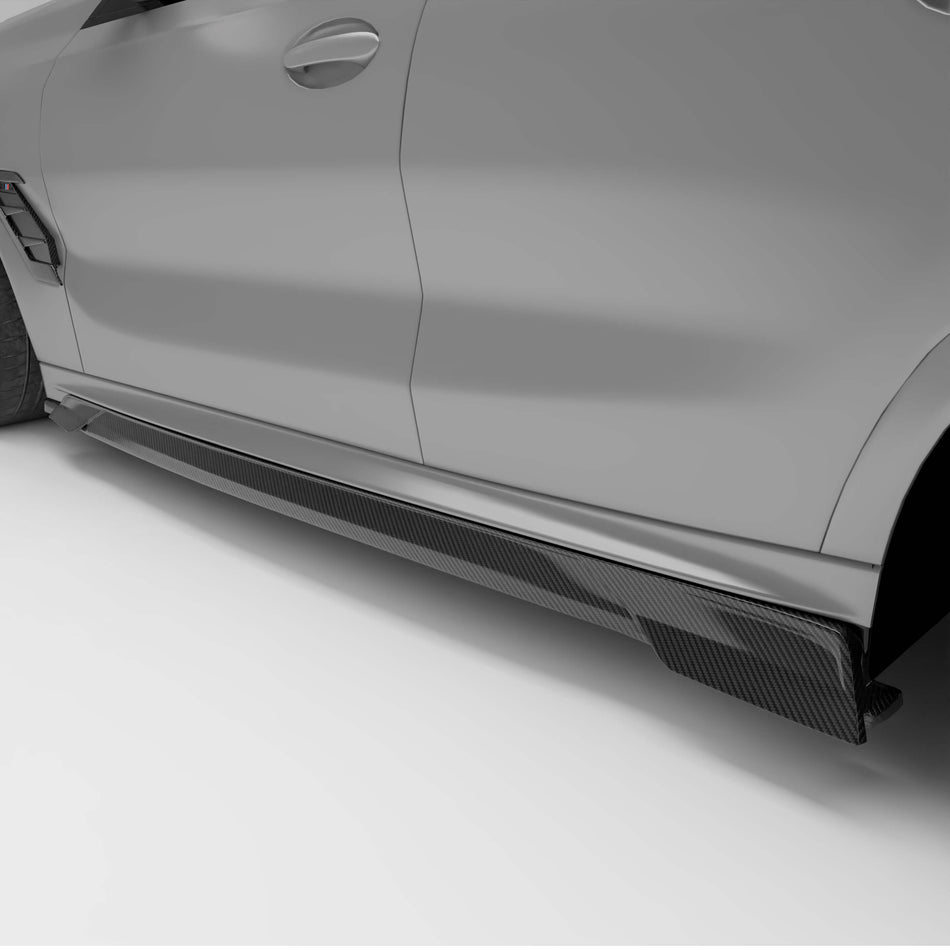 Revozport Side Skirts BMW X6M F96 LCI Carbon Fiber Side Skirts