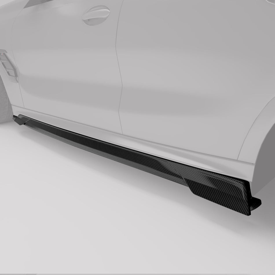 Revozport Side Skirts BMW X6M F96 LCI Carbon Fiber Side Skirts