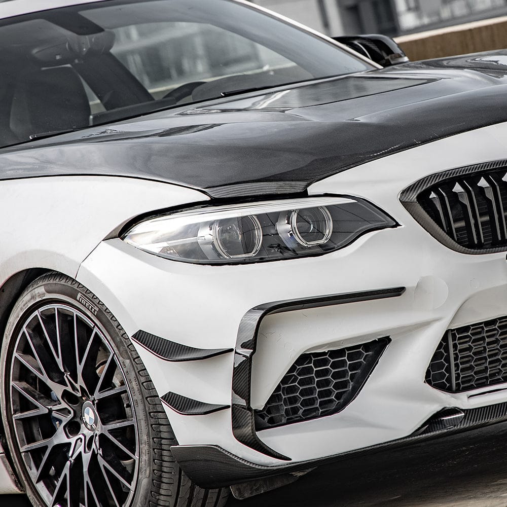 SOOQOO Canard SOOQOO BMW M2 F87 Front Canards In Prepreg Carbon Fiber