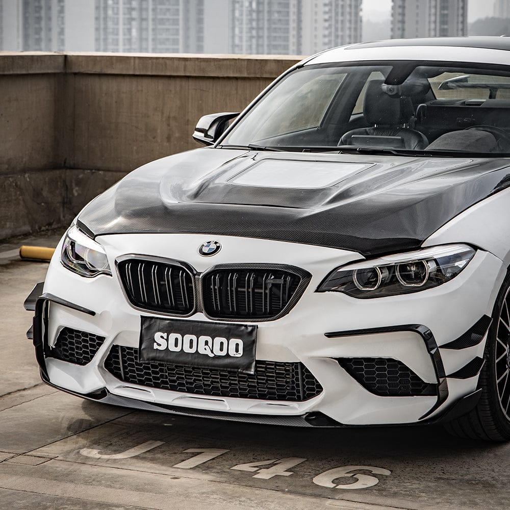 SOOQOO Canard SOOQOO BMW M2 F87 Front Canards In Prepreg Carbon Fiber