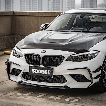 SOOQOO Canard SOOQOO BMW M2 F87 Front Canards In Prepreg Carbon Fiber