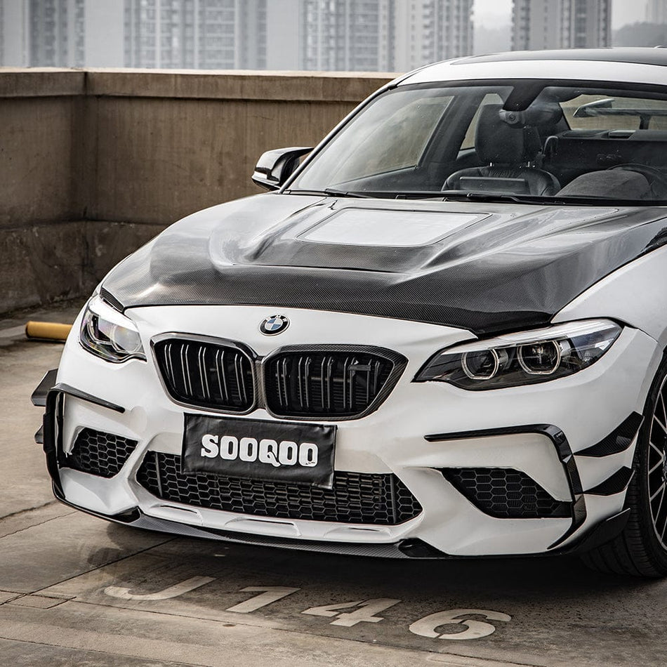 SOOQOO Canard SOOQOO BMW M2 F87 Front Canards In Prepreg Carbon Fiber