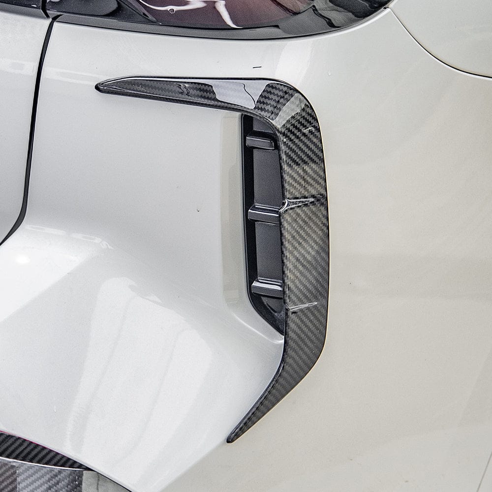 SOOQOO Canards SOOQOO BMW X3 G01 LCI Rear Bumper Insert In Prepreg Carbon Fiber