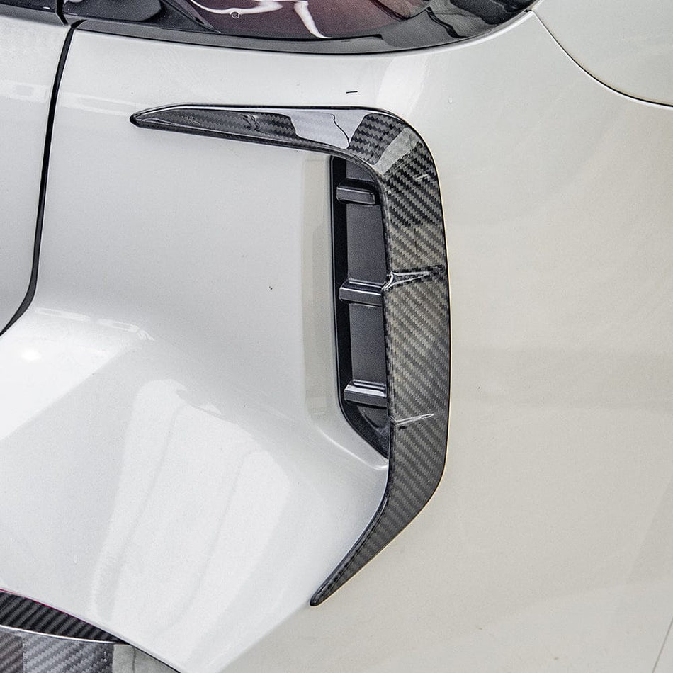SOOQOO Canards SOOQOO BMW X3 G01 LCI Rear Bumper Insert In Prepreg Carbon Fiber