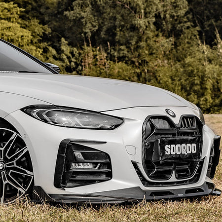 SOOQOO Carbon Trim SOOQOO BMW 4 Series G22 Front Bumper Inserts In Prepreg Carbon Fiber