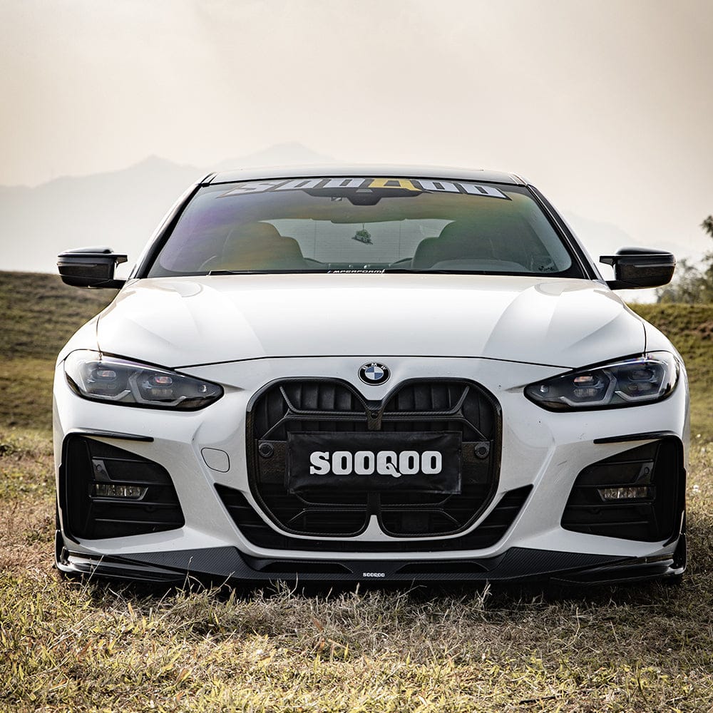 SOOQOO Carbon Trim SOOQOO BMW 4 Series G22 Front Bumper Inserts In Prepreg Carbon Fiber