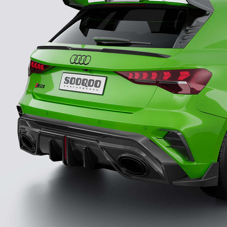 SOOQOO Diffuser SOOQOO AUDI RS3 Sportback 8Y Facelift Rear Diffuser In Prepreg Carbon Fiber