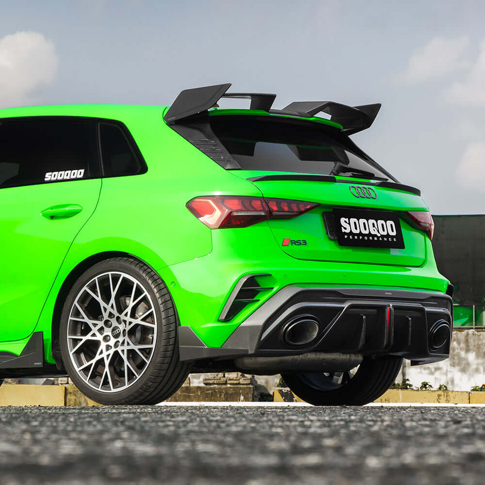 SOOQOO Diffuser SOOQOO AUDI RS3 Sportback 8Y Facelift Rear Diffuser In Prepreg Carbon Fiber