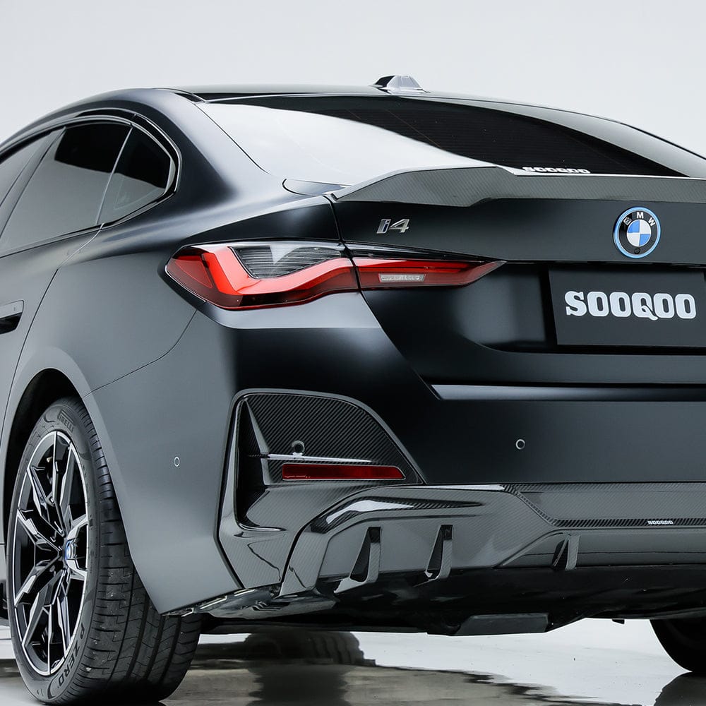 SOOQOO Diffuser SOOQOO BMW 4 Series G26 Rear Bumper Inserts In Prepreg Carbon Fiber