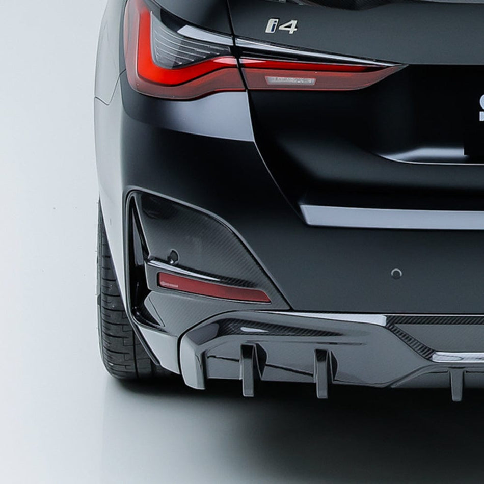 SOOQOO Diffuser SOOQOO BMW 4 Series G26 Rear Bumper Inserts In Prepreg Carbon Fiber