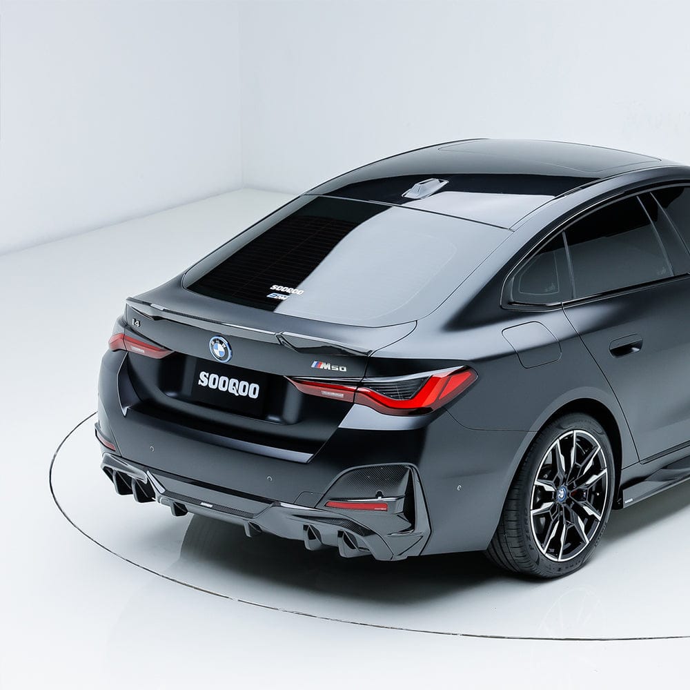 SOOQOO Diffuser SOOQOO BMW 4 Series G26 Rear Bumper Inserts In Prepreg Carbon Fiber