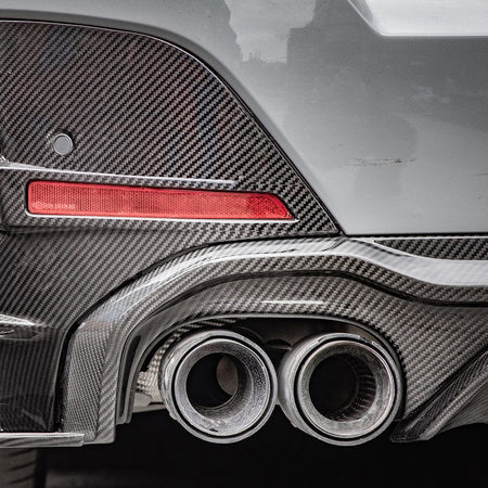 SOOQOO Diffuser SOOQOO BMW 4 Series G26 Rear Diffuser Dual Tips In Prepreg Carbon Fiber
